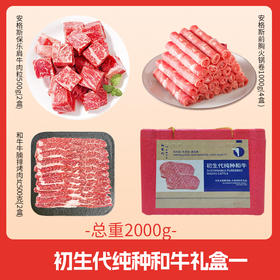 【直送到家】初生代纯种和牛礼盒套餐1 总重约2kg 甄选品质 鲜嫩多汁