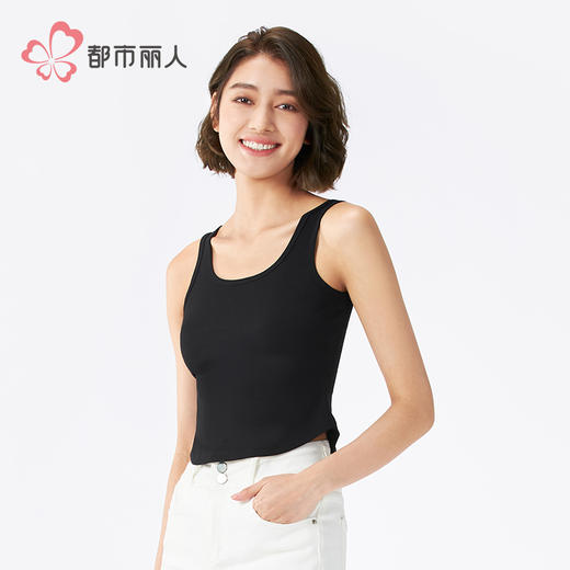 都市丽人棉质宽肩背心罗纹棉时尚美搭宽肩背心LVH4A1 商品图2