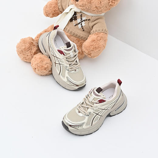 经典鲨女鞋2025年春季新款韩版网状透气舒适休闲跑步鞋老爹鞋KW160-517061 商品图3