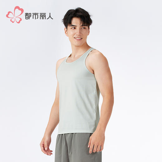 都市丽人男士常规背心莫棉超爽索罗纳基础简约窄肩背心FVH5A2 商品图2