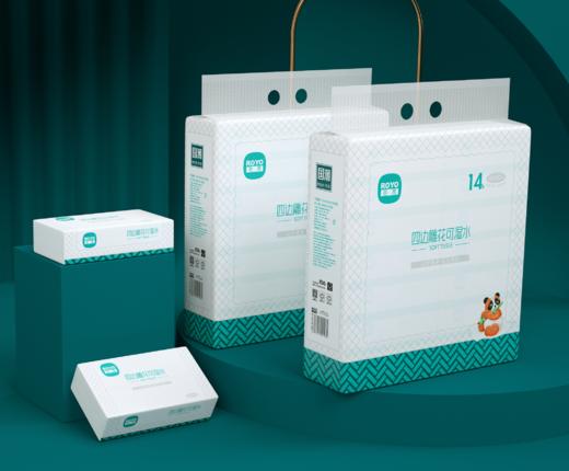 若禺软抽纸国潮竹柔系列4层加厚300张/包14包/提原生竹浆面巾纸到手10提RR1101 商品图1