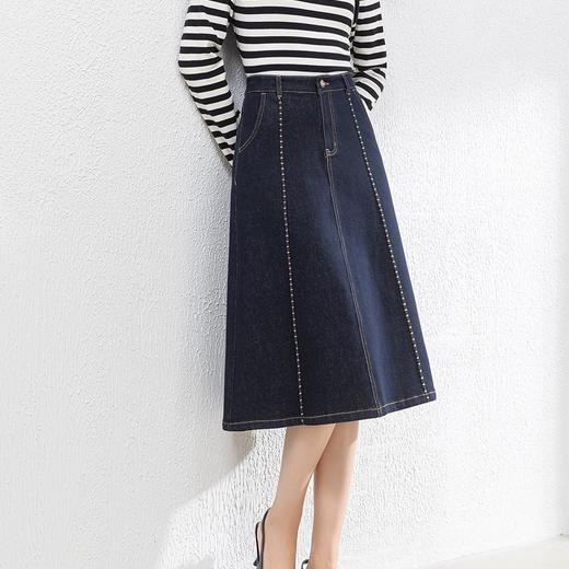 【高货rg】全新升级【铂金会员165/天猫219/差价54】(62841) 洛诗琳科技面料半身裙2025年春季新款高腰A字牛仔裙女 商品图1