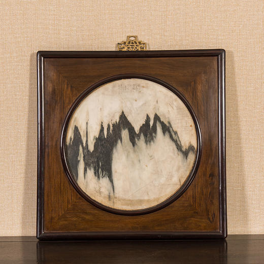 清 红木镶云石挂屏 商品图0