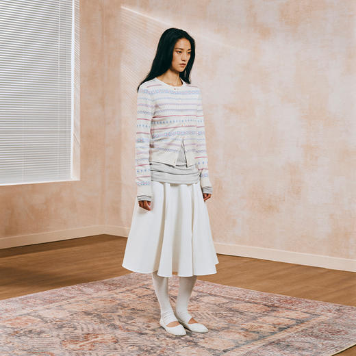 NUTH 亲肤澳毛费尔岛毛衣针织开衫女 奶油白 商品图1