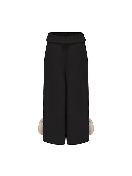 【花瓣骑士】层叠圆片拼接设计阔腿七分裤 商品图4