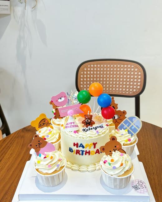 【优品系列】---【卡通小熊带纸杯款】--儿童生日蛋糕 商品图0