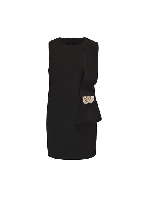 【夜光藤蔓】立体兰花裁片造型口袋直身连衣裙 商品图4