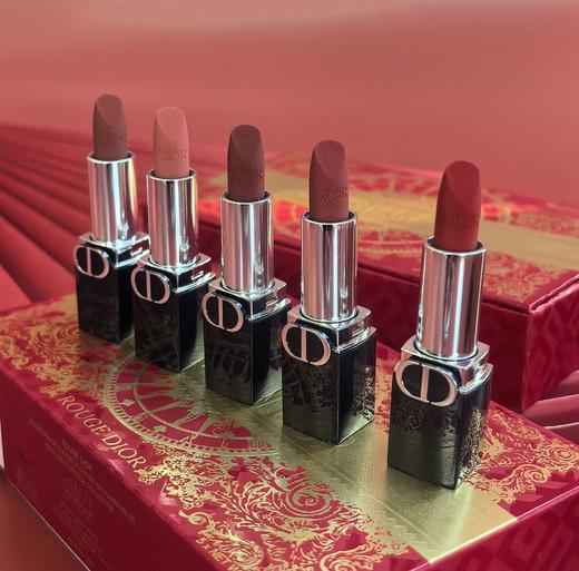 2025迪奥DIOR新年口红小样五件套1.5gx5（蛇年）Dior迪奥口红小样礼盒新款丝绒999限量套装5件套中小样唇膏口红 商品图3