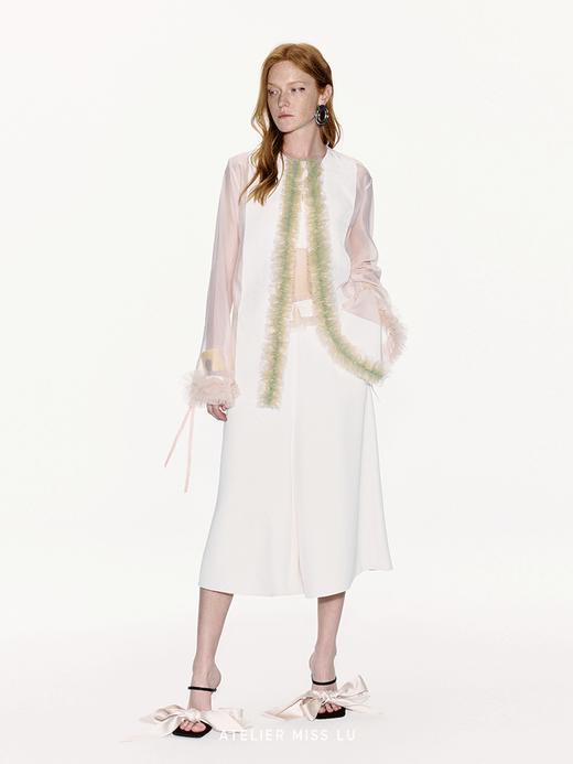 【浮游诗意】腰部薄纱拼接设计大摆阔腿裤 商品图3