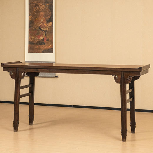 清 红木插肩榫如意云纹翘头案 商品图4