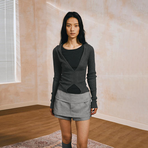 NUTH 假两件撞色连帽针织衫上衣女 商品图5