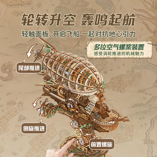 同趣 蒸汽迷航传动模型 手工飞船 生日礼物 商品图5
