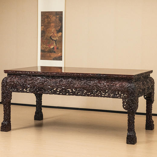 二十世纪 红木满雕云龙纹大画案 商品图4