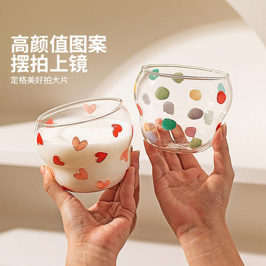 摩登主妇高硼硅玻璃杯耐高温豆浆杯高颜值水杯家用酸奶杯女早餐杯 商品图1