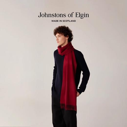 Johnstons of Elgin经典纯羊绒宽幅围巾 纯色 商品图1