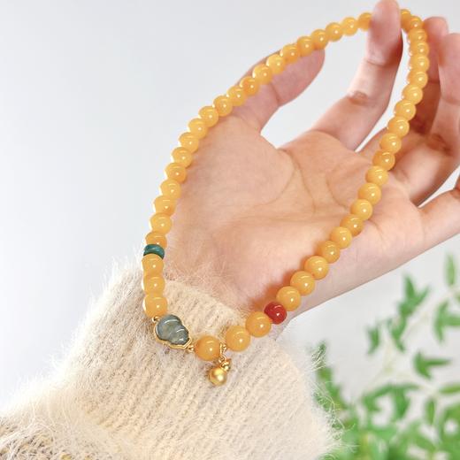 敦煌【鎏金岁月·双圈蜜蜡手串】敦煌福泽中式国风 蜜蜡手串配饰 小众轻奢手串 商品图5