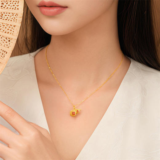 【新品首发】足金葫芦吊坠 花丝黄金葫芦福禄中国风挂坠MEMORA诗普琳HP789301 商品图2