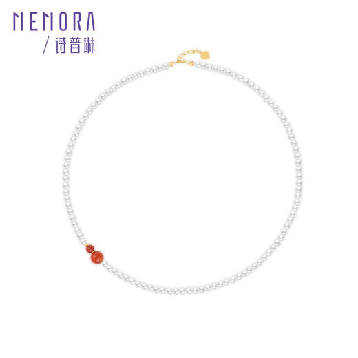 18k金南红珍珠项链 简约百搭珍珠项链女士礼物MEMORA诗普琳ZN214901 商品图6