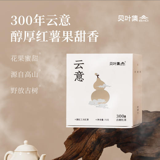贝叶集红茶百年古树红茶系列蜜甜香云意高端茶叶伴手茶礼 商品图0