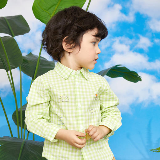 Cucutas男幼童长袖衬衫CY25SPW505黄绿（90#-130#） 商品图5