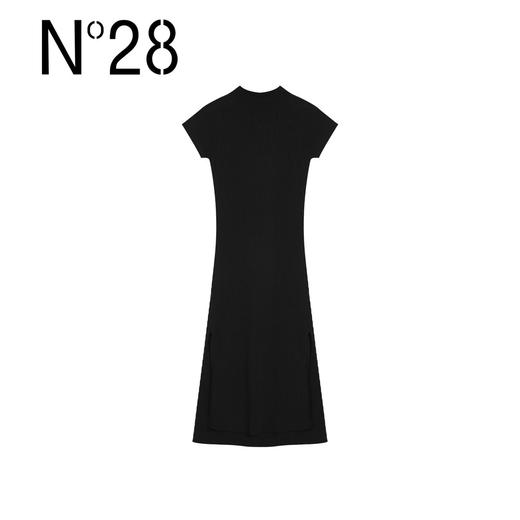 【破价】N°28【黑天鹅】气质立领长裙短袖收腰开叉连衣裙9A32L205 商品图2