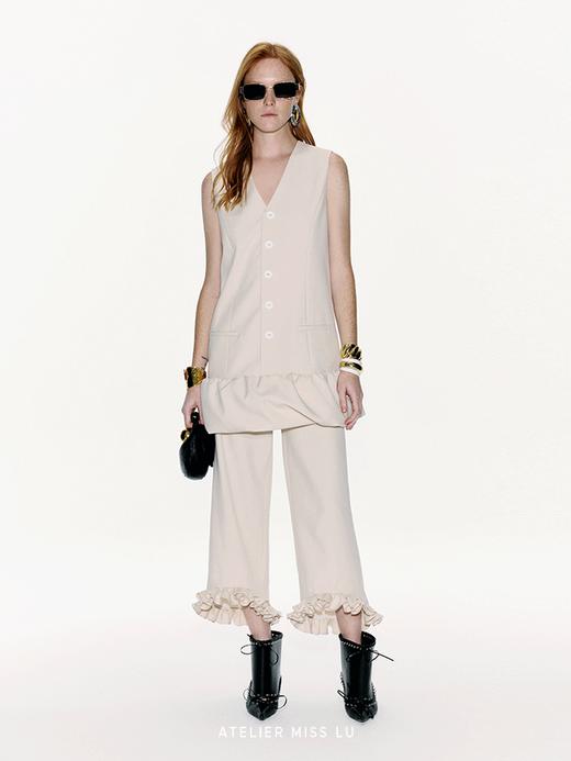 【云朵蛋卷】下摆立体多层卷边直筒九分裤 商品图1