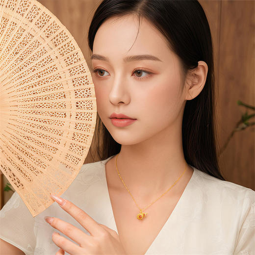 【新品首发】足金葫芦吊坠 花丝黄金葫芦福禄中国风挂坠MEMORA诗普琳HP789301 商品图1