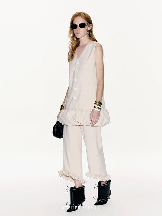 【夏日奏章】蓬松花苞下摆拼接直身纽扣连衣裙 商品图3