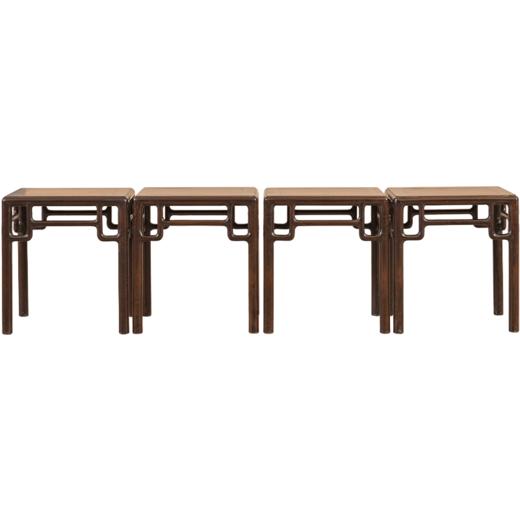 清 红木圆材方凳成堂（一堂四只） 商品图5