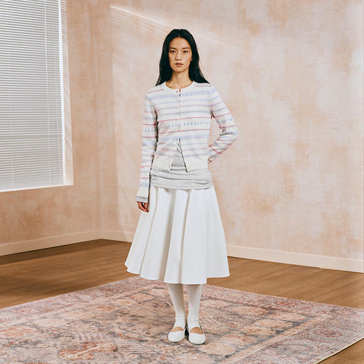 NUTH 亲肤澳毛费尔岛毛衣针织开衫女 奶油白 商品图7