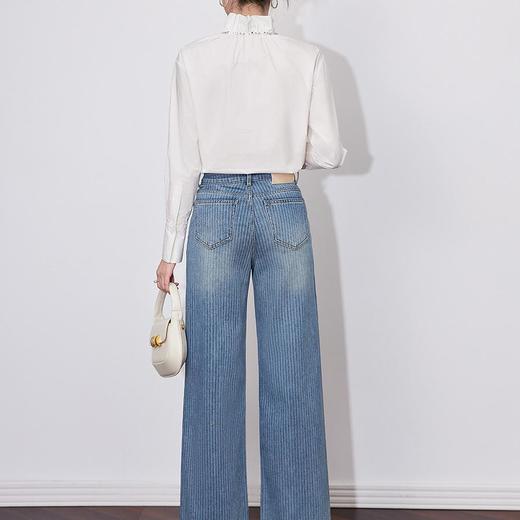 【高货wl】全新升级【铂金会员247/天猫329/差价82】(61658) 洛诗琳重工烫钻牛仔裤春季新款时尚高腰休闲通勤阔腿裤女 商品图4