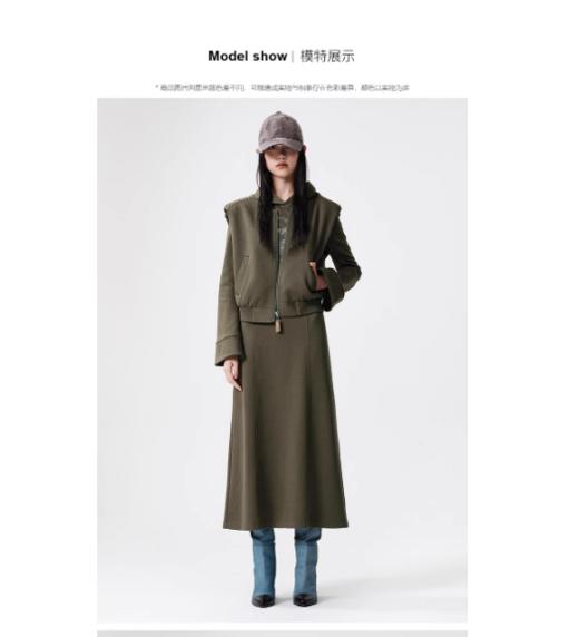 D63春季新品咖色复古垫肩马甲背心休闲无袖外套 商品图1