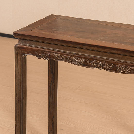 清 红木束腰马蹄腿螭龙纹半桌 商品图1