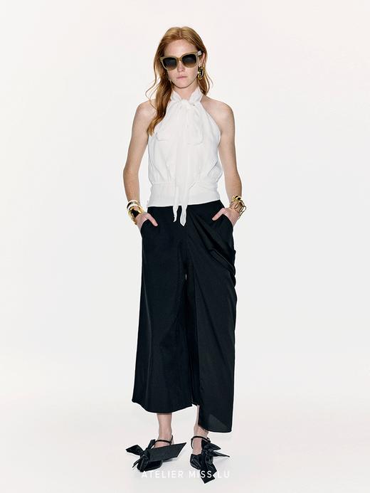 【飘翼】不规则飘片设计高腰九分阔腿裤2300039 商品图3