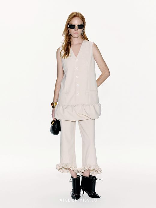 【云朵蛋卷】下摆立体多层卷边直筒九分裤 商品图0