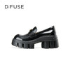 DFuse迪芙斯2025春季新款轻便通勤皮鞋三角标增高厚底乐福鞋DFD1112105 商品缩略图5