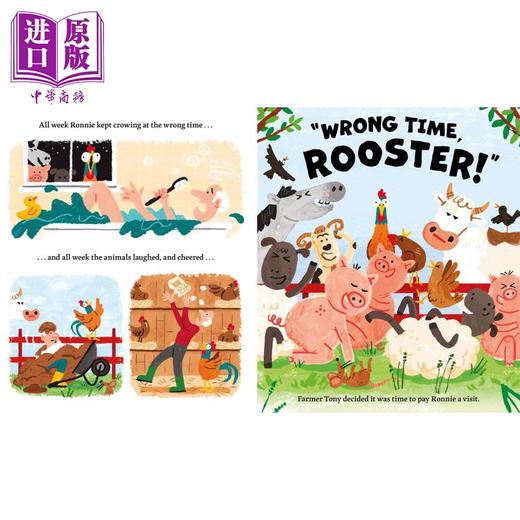 【中商原版】没有时间观念的公鸡 Wrong Time Rooster 英文原版 儿童绘本 动物故事图画书 亲子读物 精装 进口童书 3-6岁 商品图2