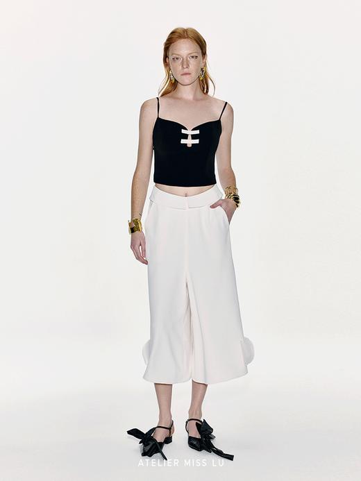 【白日梦我】层叠圆片拼接设计阔腿七分裤 商品图3