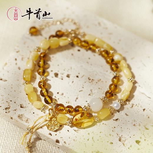 牛首山南红蜜蜡手链珠落玉盘新中式珠宝琥珀手链本命年新年礼物 商品图2
