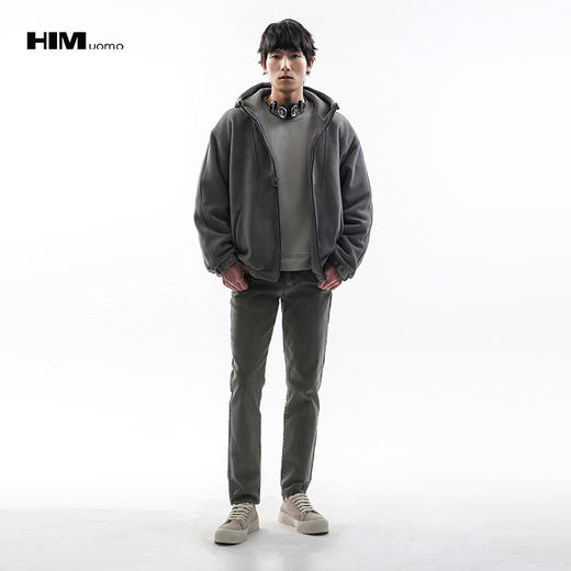HIM漢崇  云感柔软摇粒绒夹棉外套轻暖宽松休闲连帽棉服男2025冬季 商品图1