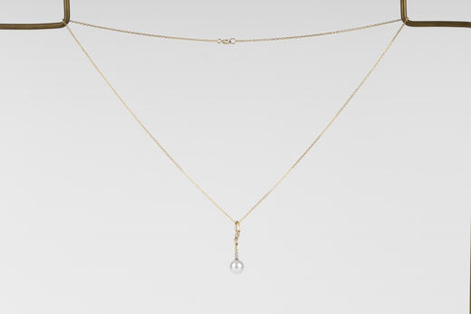 「几何」Akoya珍珠14k白金黄金玫瑰金项链 商品图4