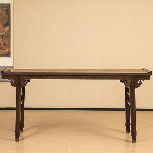 清 红木插肩榫如意云纹翘头案 商品图0