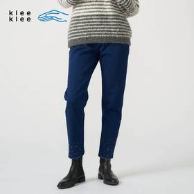 2楼素然环保棉弹力牛仔泼墨紧身裤吊牌价1450