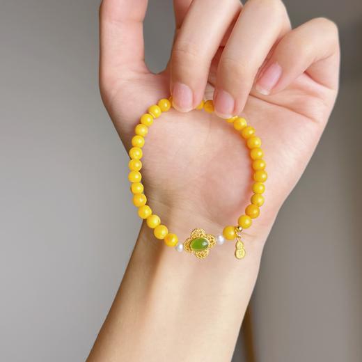 敦煌【金玉满堂·宝相花蜜蜡手串】敦煌福泽宝相花蜜蜡手串 轻奢高级国风设计感 商品图4