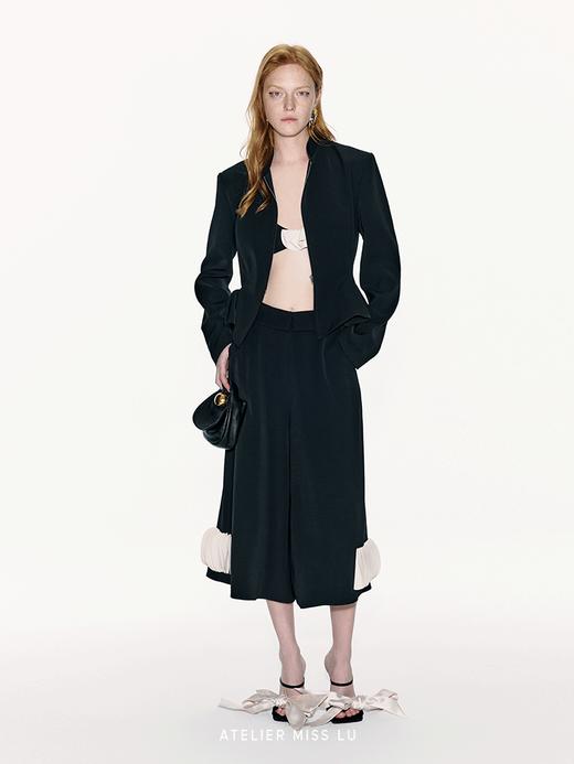 【花瓣骑士】层叠圆片拼接设计阔腿七分裤 商品图2