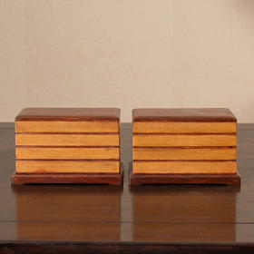 清 黄花梨册页形盖盒（一对）