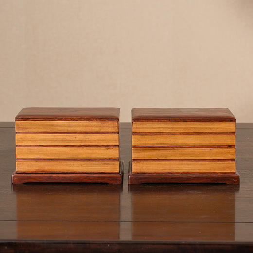 清 黄花梨册页形盖盒（一对） 商品图0