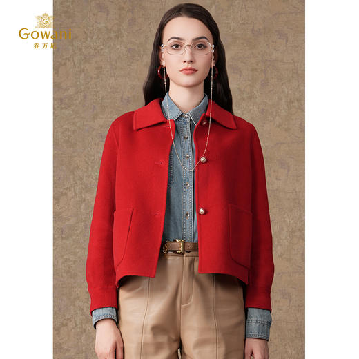 乔万尼羊毛大衣女秋冬高级感羊绒新款小个子短款ET4B967 商品图1