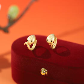 敦煌【金蛇献瑞系列项链/耳饰】2025本命年S925银巳蛇项链耳饰  国潮气质风红色本命年首饰