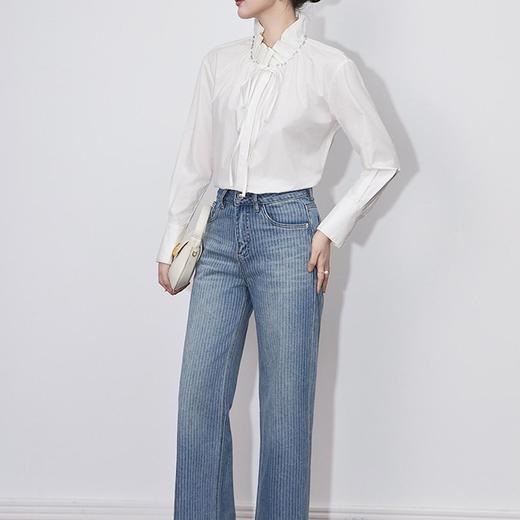 【高货wl】全新升级【铂金会员247/天猫329/差价82】(61658) 洛诗琳重工烫钻牛仔裤春季新款时尚高腰休闲通勤阔腿裤女 商品图2